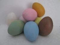1/2 Dozen Painted Wood Eggs Pretend Play Food, Easter Toy