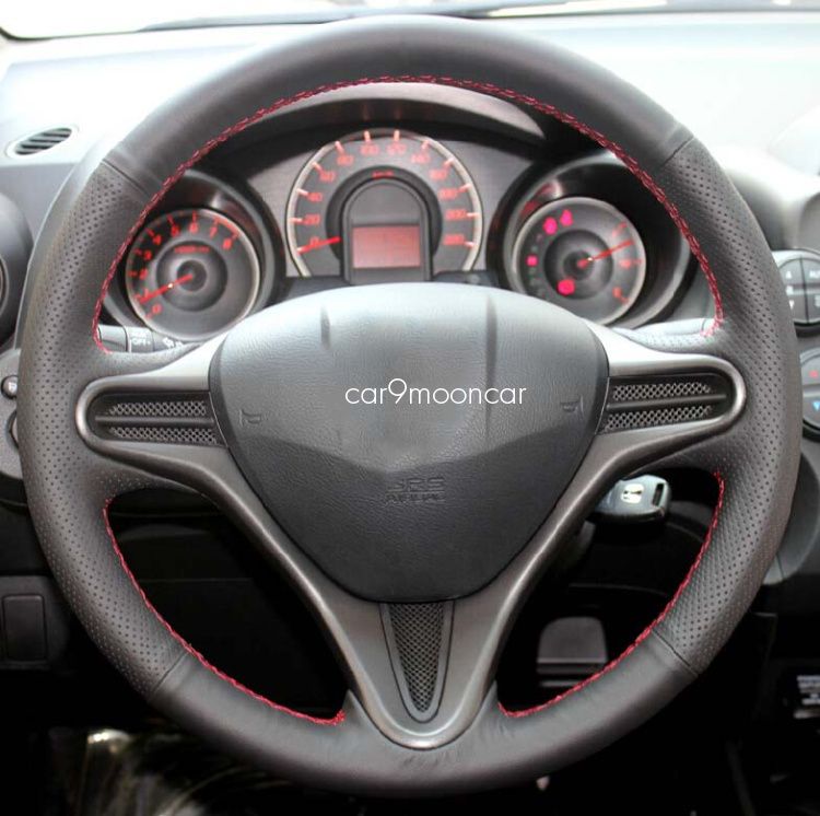 Honda city leather steering wheel cover #5