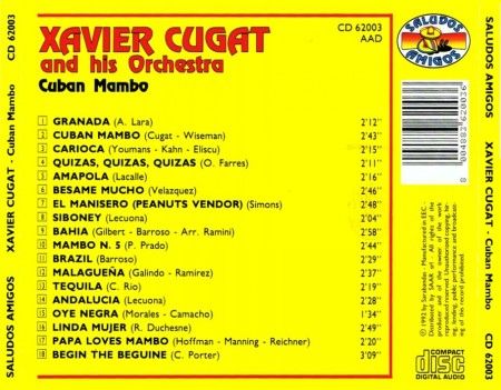 Xavier Cugat - Cuban Mambo (1992) -repost Xavier Cugat - Cuban Mambo (1992) -repost