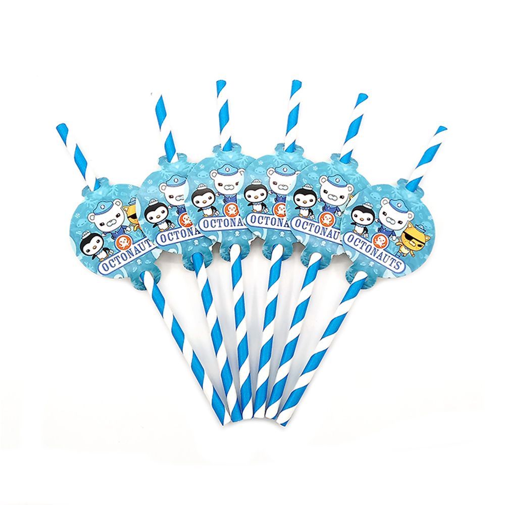 Ninjago Theme Straws Birthday Party Decoration Biodegradable Paper Straw Tube