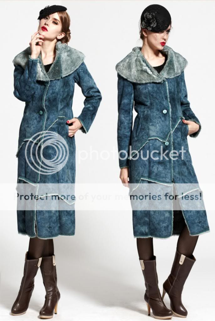 Street Casual Long Suede Jacket Women's Faux Fur Wind Coats Button Outerwear New